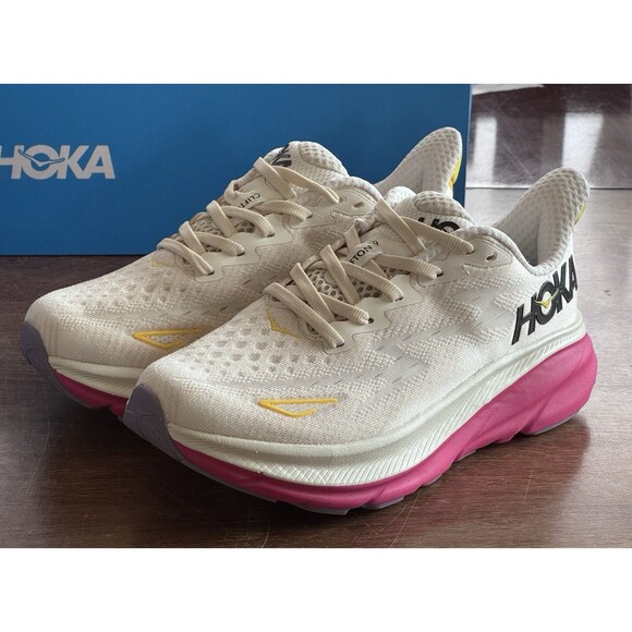 Women’s Size 5 HOKA Clifton 9 Eggnog Blanc De Blanc 1127896-EBDB Running NIB main image 6
